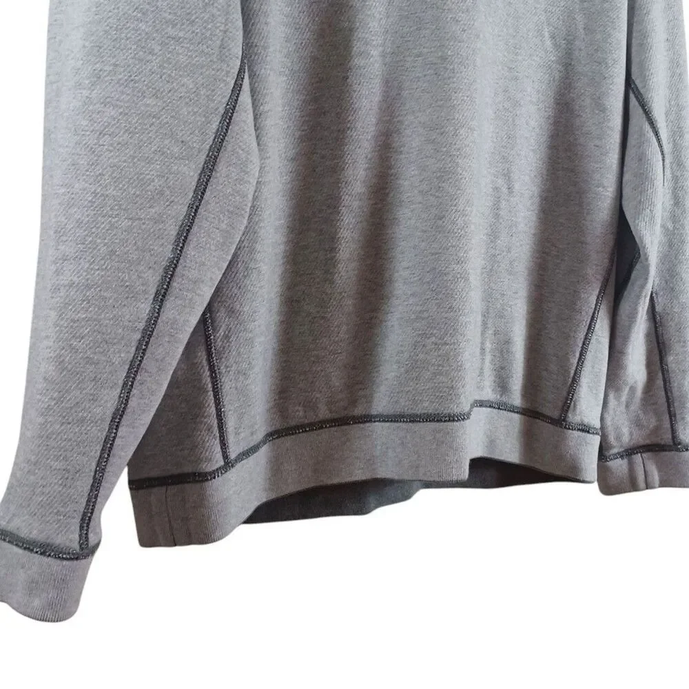 Tommy Bahama Sz L Reversible 1/4 Zip Pullover Sweatshirt Gray Resortwear Sweater